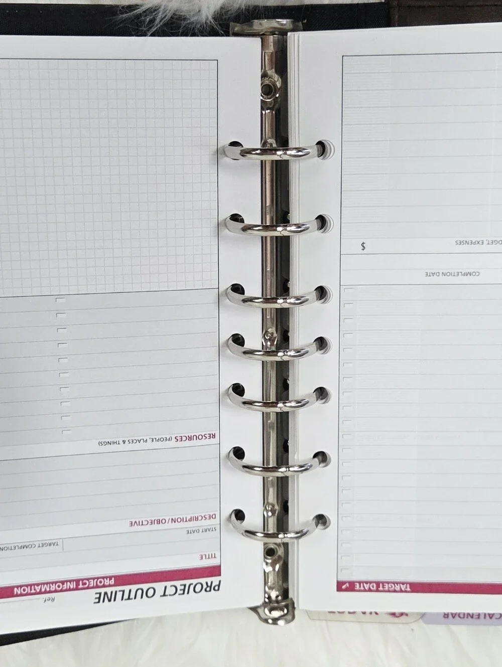 Day Runner Brown Striped Fabric Folio Organizer Planner